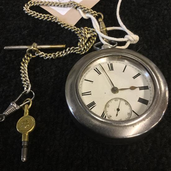 Verge silver pocket watch(-)